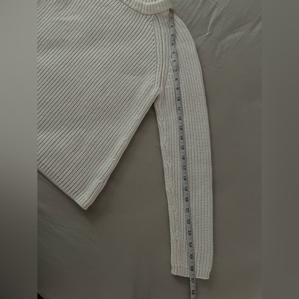Quince 100% Organic Cotton Fisherman Crew Sweater Ivory small - Picture 10 of 13